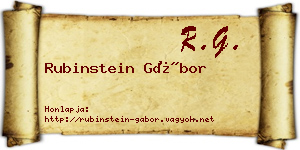 Rubinstein Gábor névjegykártya
